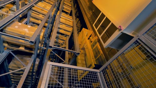 Automated equipment at a modern warehouse.