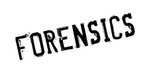 Forensics rubber stamp. Grunge design with dust scratches. Effects can be easily removed for a clean, crisp look. Color is easily changed.