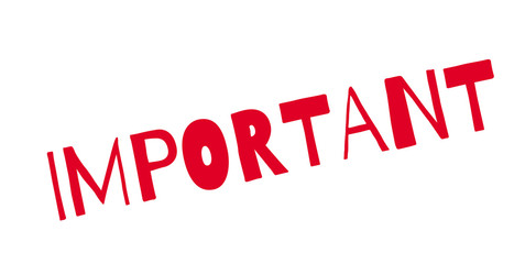 Important rubber stamp. Grunge design with dust scratches. Effects can be easily removed for a clean, crisp look. Color is easily changed.