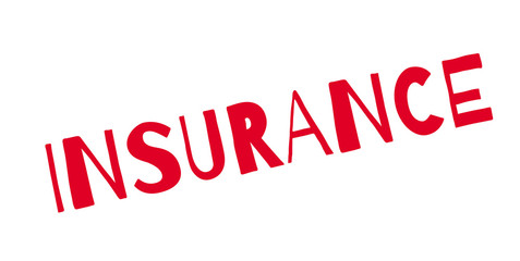 Insurance rubber stamp. Grunge design with dust scratches. Effects can be easily removed for a clean, crisp look. Color is easily changed.
