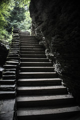 closeup outdoor stone stairs