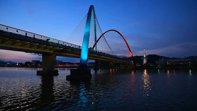 Daejeon Expo bridge and meadow,South Korea