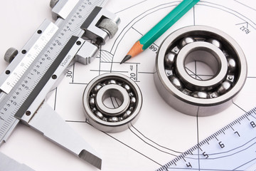 technical drawing and bearing