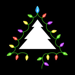 Christmas tree. Garland lights