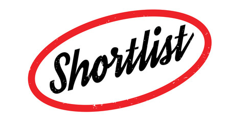 Shortlist rubber stamp. Grunge design with dust scratches. Effects can be easily removed for a clean, crisp look. Color is easily changed.