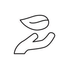 leaf in hand icon