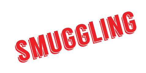 Smuggling rubber stamp. Grunge design with dust scratches. Effects can be easily removed for a clean, crisp look. Color is easily changed.