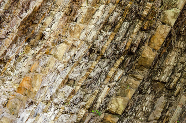 Mineral rock. Natural stone texture. Layers of rock. Stratum texture