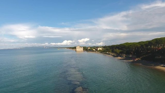 Panoramic view of Tuscany Beach, Italy.