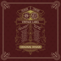 Old vintage card with floral ornament - vector