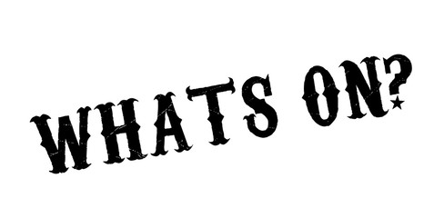 Whats On rubber stamp. Grunge design with dust scratches. Effects can be easily removed for a clean, crisp look. Color is easily changed.