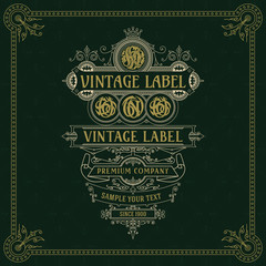 Old vintage card with floral ornament - vector