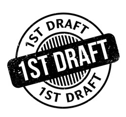 1St Draft rubber stamp. Grunge design with dust scratches. Effects can be easily removed for a clean, crisp look. Color is easily changed.