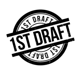 1St Draft rubber stamp. Grunge design with dust scratches. Effects can be easily removed for a clean, crisp look. Color is easily changed.