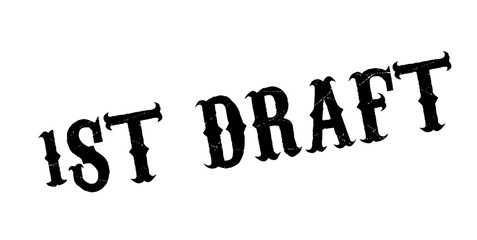 1St Draft rubber stamp. Grunge design with dust scratches. Effects can be easily removed for a clean, crisp look. Color is easily changed.