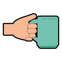 hand with delicious coffee cup icon