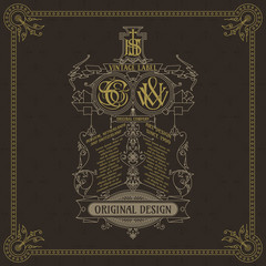 Old vintage card with floral ornament - vector