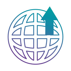 planet sphere with arrow up