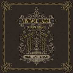 Old vintage card with floral ornament - vector