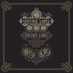 Old vintage card with floral ornament - vector