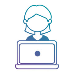 woman using laptop computer