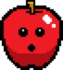 Surprised 8-Bit Cartoon Apple
