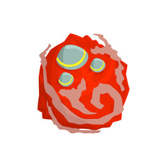 Mars planet of the Solar System cartoon vector Illustration