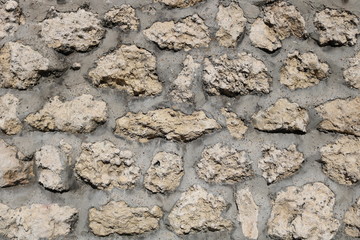 Background from the wall built from large natural stone. Texture 