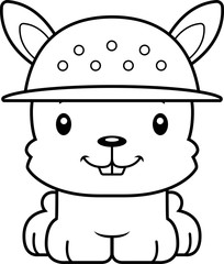 Cartoon Smiling Zookeeper Bunny