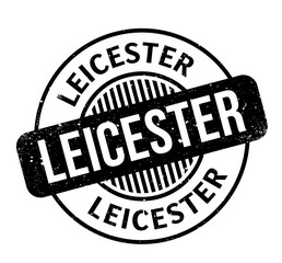 Leicester rubber stamp. Grunge design with dust scratches. Effects can be easily removed for a clean, crisp look. Color is easily changed.