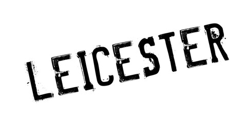 Leicester rubber stamp. Grunge design with dust scratches. Effects can be easily removed for a clean, crisp look. Color is easily changed.