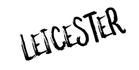 Leicester rubber stamp. Grunge design with dust scratches. Effects can be easily removed for a clean, crisp look. Color is easily changed.