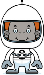 Cartoon Smiling Astronaut Orangutan