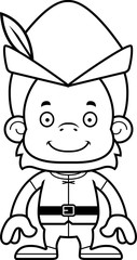 Cartoon Smiling Robin Hood Orangutan