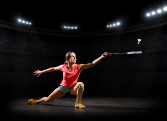Woman badminton player (sports hall ver)