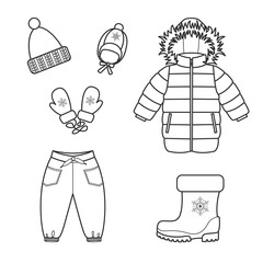 Baby clothes set. Isolated vector illustration on white backgrou