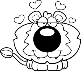 Cartoon Lion Cub Love
