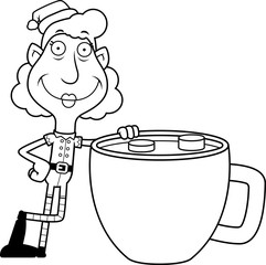 Cartoon Christmas Elf Hot Chocolate