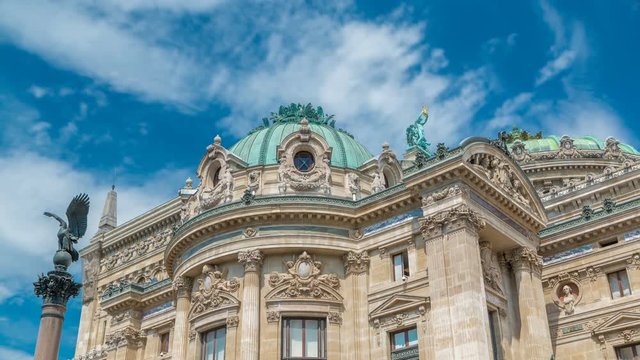 Palais or Opera Garnier The National Academy of Music timelapse in Paris, France.
