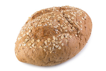 freshly baked bread isolated on white background