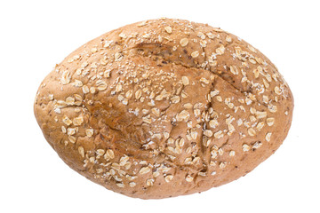 freshly baked bread isolated on white background