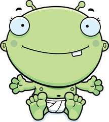 Cartoon Baby Alien Smiling