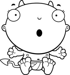 Cartoon Baby Devil Surprised