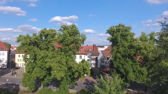 Aerial view of Celle cityscape, Germany.