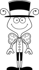 Cartoon Smiling Ringmaster Butterfly