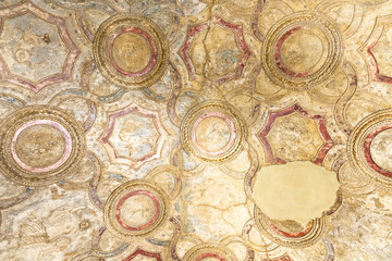 ancient wall painting in Central Bath, Pompeii, Italy, Europe