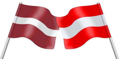Flags. Latvia and Austria
