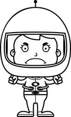 Cartoon Angry Astronaut Girl