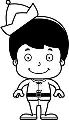 Cartoon Smiling Xmas Elf Boy