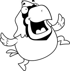 Cartoon Cardinal Jumping